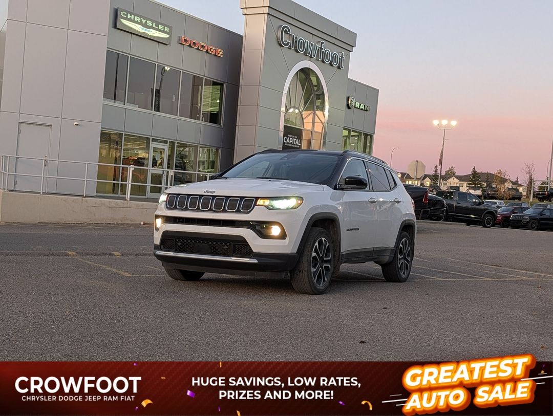 Used 2022 Jeep Compass Limited---Sun-&-Sound-Grp---Leather---Heated-Seats-&-Wheel---Dual-Pane-Sunroof 250455A