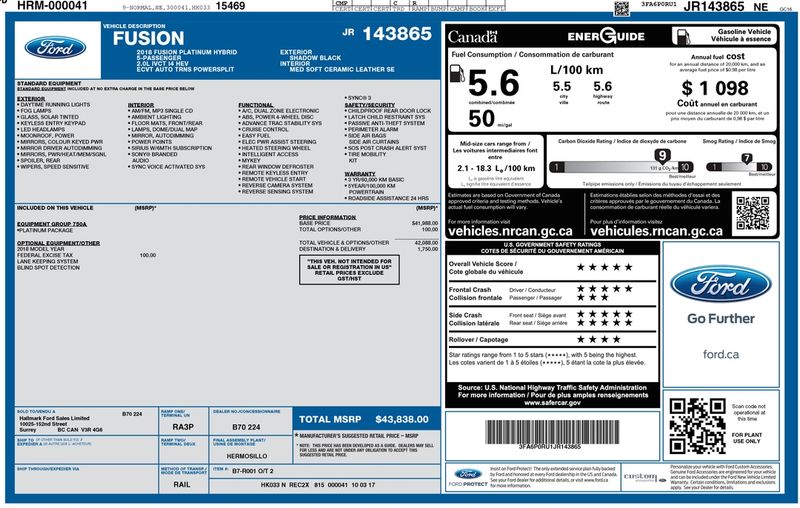 2018 Ford Fusion Hybrid