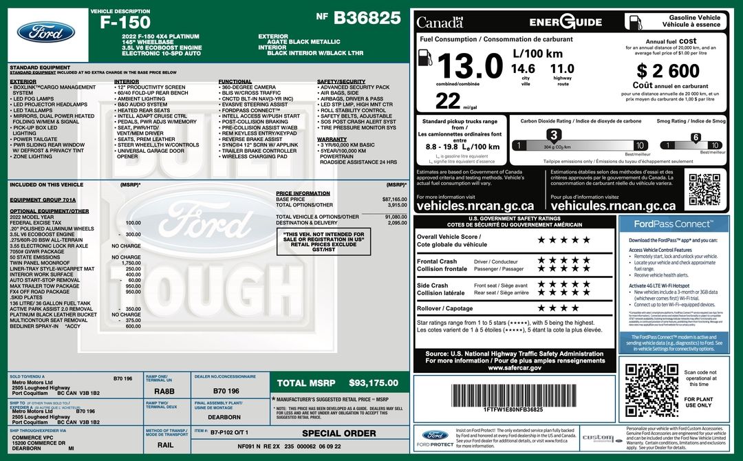 Used 2022 Ford F-150 Platinum MLT2295