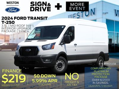 New 2024 Ford Transit Cargo Van TR24458
